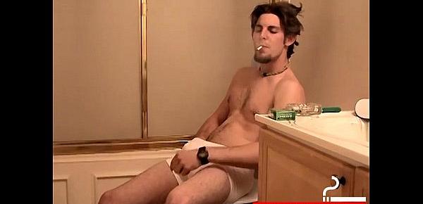  Hairy Maxx shows off undies likes to wank in the bathroom